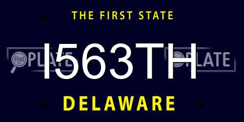I563TH Delaware License Plate