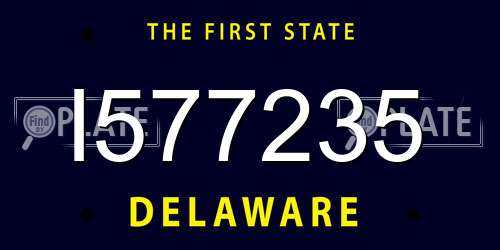 I577235 Delaware License Plate