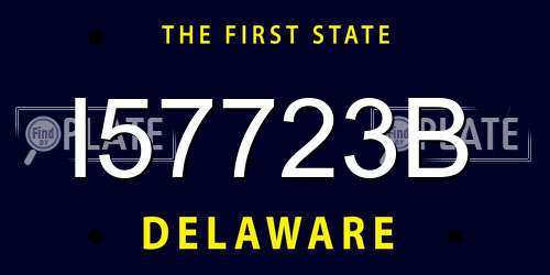I57723B Delaware License Plate