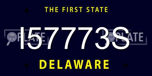 I57773S Delaware License Plate