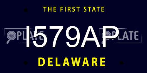 I579AP Delaware License Plate