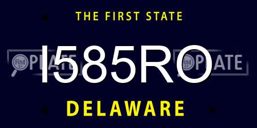 I585RO Delaware License Plate