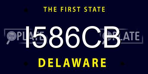 I586CB Delaware License Plate