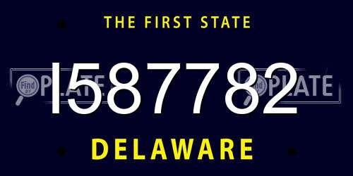 I587782 Delaware License Plate