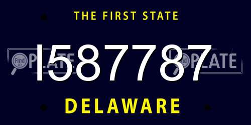 I587787 Delaware License Plate