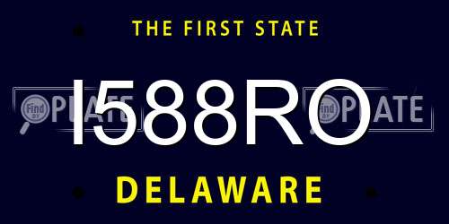 I588RO Delaware License Plate