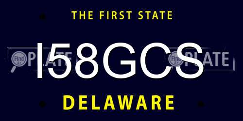 I58GCS Delaware License Plate