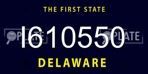 I610550 Delaware License Plate