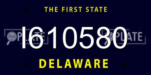 I610580 Delaware License Plate