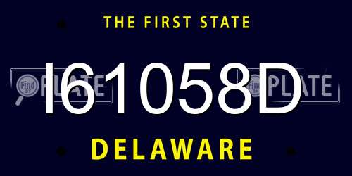 I61058D Delaware License Plate