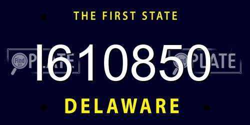 I610850 Delaware License Plate