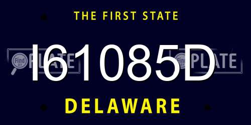 I61085D Delaware License Plate