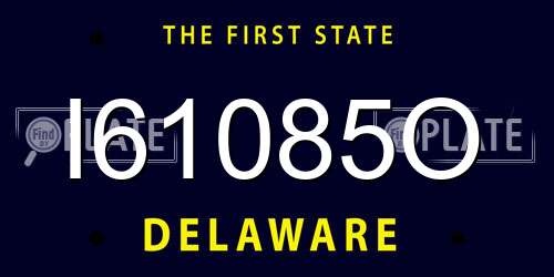 I61085O Delaware License Plate