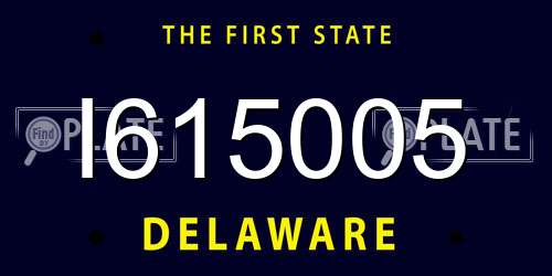 I615005 Delaware License Plate