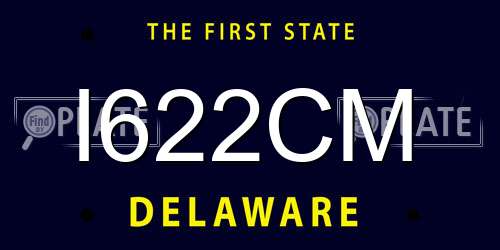 I622CM Delaware License Plate