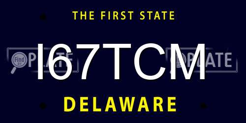 I67TCM Delaware License Plate