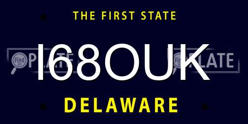 I68OUK Delaware License Plate