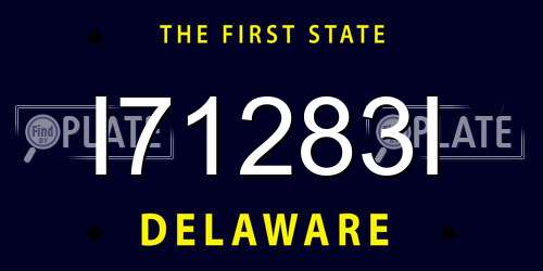 I71283I Delaware License Plate