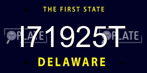 I71925T Delaware License Plate