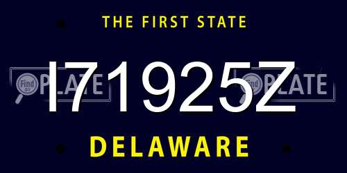 I71925Z Delaware License Plate