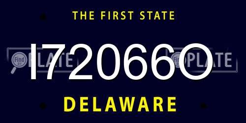 I72066O Delaware License Plate