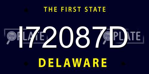 I72087D Delaware License Plate