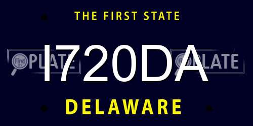 I720DA Delaware License Plate