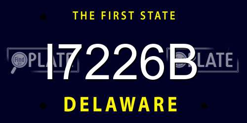 I7226B Delaware License Plate