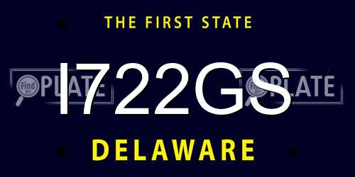 I722GS Delaware License Plate