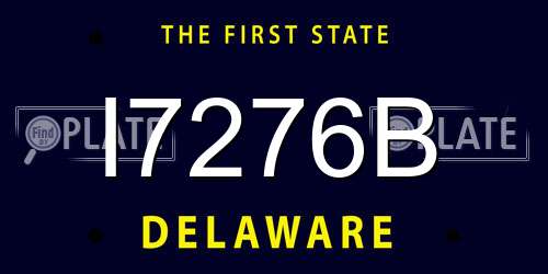 I7276B Delaware License Plate