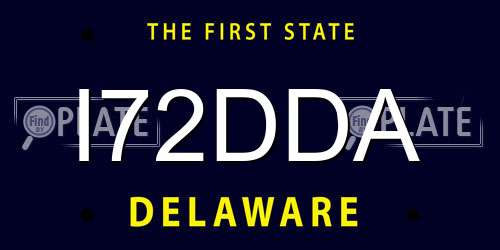 I72DDA Delaware License Plate