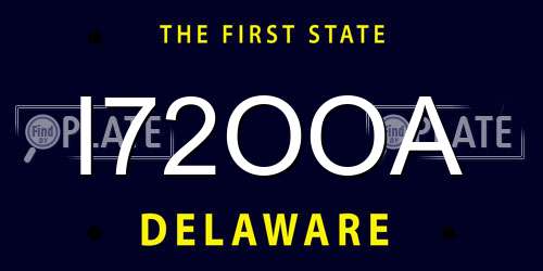 I72OOA Delaware License Plate