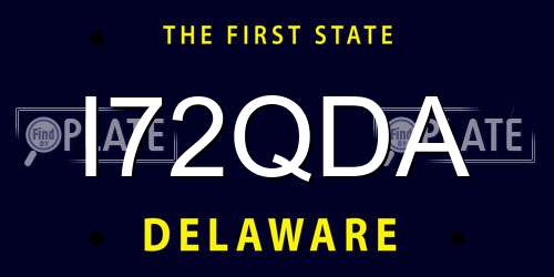 I72QDA Delaware License Plate
