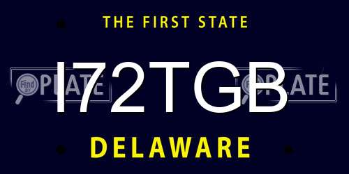 I72TGB Delaware License Plate