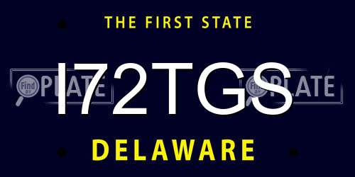 I72TGS Delaware License Plate