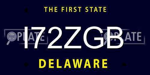 I72ZGB Delaware License Plate