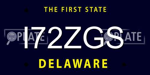I72ZGS Delaware License Plate