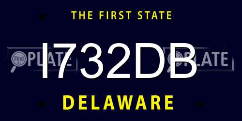 I732DB Delaware License Plate