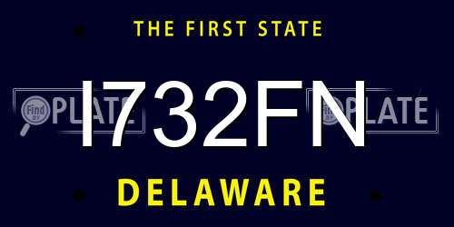 I732FN Delaware License Plate