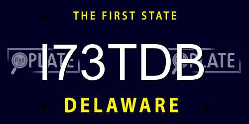 I73TDB Delaware License Plate