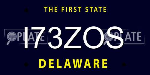 I73ZOS Delaware License Plate