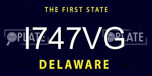 I747VG Delaware License Plate