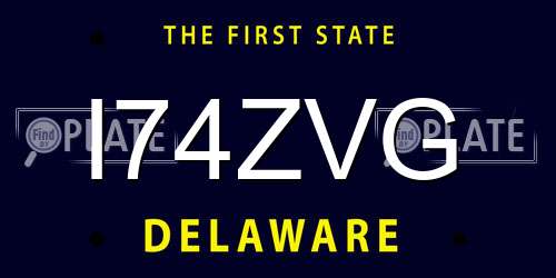 I74ZVG Delaware License Plate