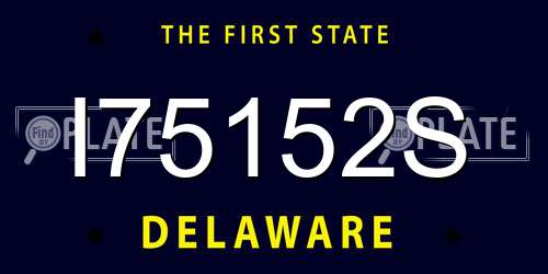 I75152S Delaware License Plate