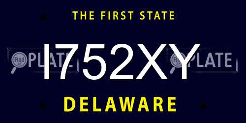 I752XY Delaware License Plate