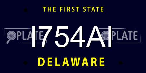 I754AI Delaware License Plate
