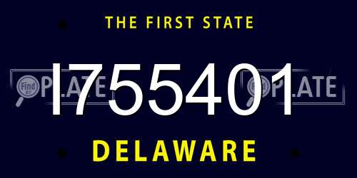I755401 Delaware License Plate