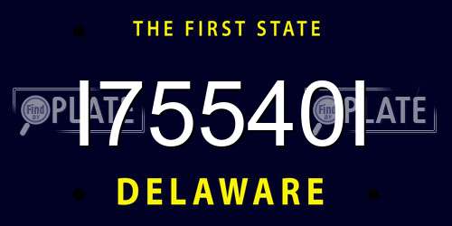 I75540I Delaware License Plate
