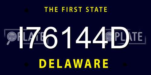 I76144D Delaware License Plate