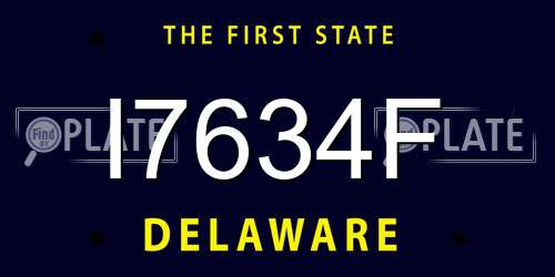 I7634F Delaware License Plate